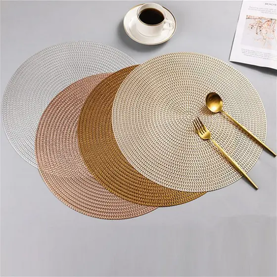 Tapetes De Mesa Posta Redondo Design Elegante Impermeável em PVC