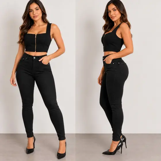Calça Jeans Skinny , Cintura Alta - Jeans Premium