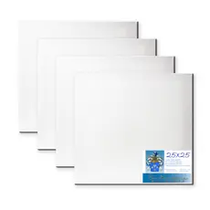 Kit 4 Telas 25x25 Para Pintura Pronta Para Uso 100% Algodão