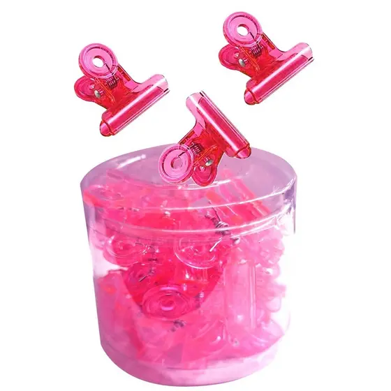 1cx Presilhas Plastica Curvatura C Grampo Unhas Pink 22mm ou 31mm