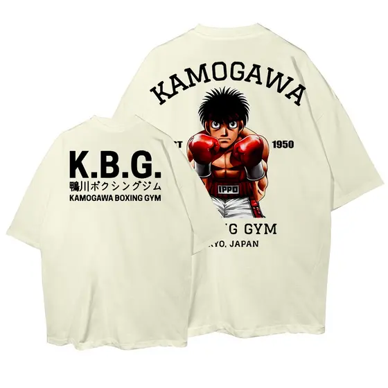 Camiseta Oversized Kamogawa Boxing Gym Hajime no Ippo Streetwear Camisa Unissex