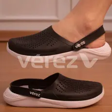 Babuche Vérez Preto Masculino e Feminino Conforto De Calçar Leve