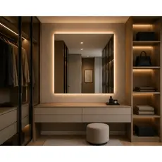 Espelho Grande Com Led Externo 100x80cm Retangular Grande Decorativo Corpo Inteiro