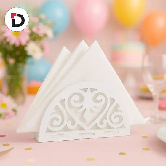 Kit Com Porta Guardanapo ARABESCO em Mdf  Para Festa Evento Decoração Aniversário COR BRANCO