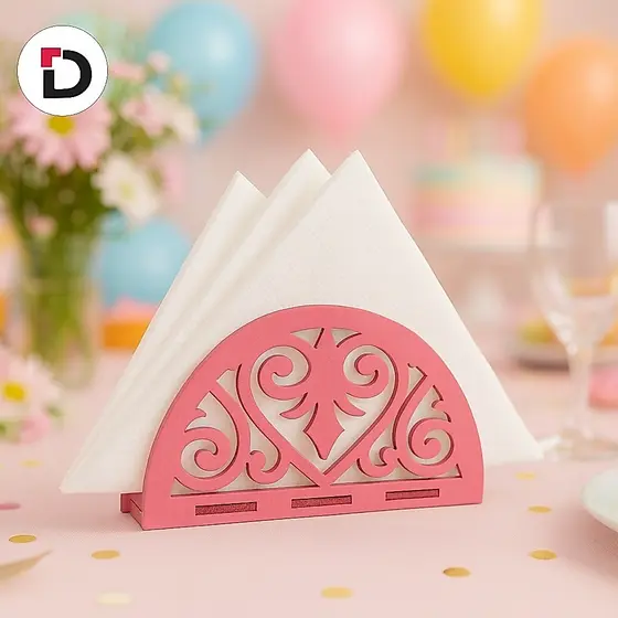 Kit Com Porta Guardanapo ARABESCO Decoração Festa Casamento em Madeira MDF / Lembrancinha - Decorativa - Centro Mesa