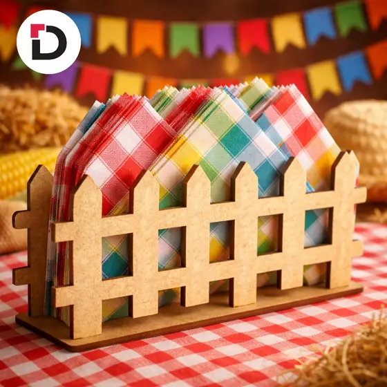 Kit Com  Porta Guardanapo Cerquinha Decoração De Mesa Aniversário Fazendinha Festa Junina / Lembrancinha Country