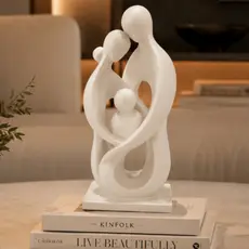 Escultura Família Decoração Elegante Enfeite Casa Amor Eterno União e Proteção Peça Decorativa Impressão 3D Presente