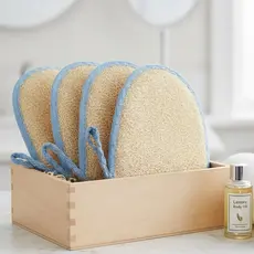 Kit Bucha de Banho Vegetal Meia Luva Esfoliante Bucha Natural Orgânica Esfoliação Limpeza Diária