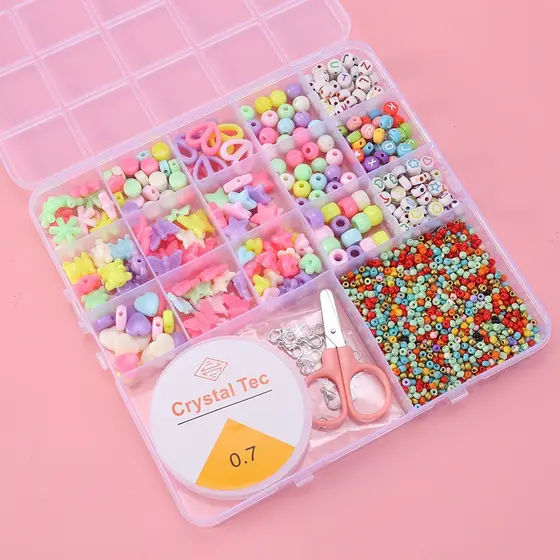 Maleta Infantil Conjunto Silicone Micangas de fazer Pulseiras Miçangas Colares (Monica Fashion)