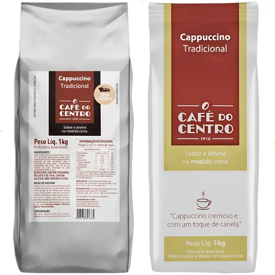 Cappuccino Café Do Centro 1kg Tradicional Cremoso - Rendimento Profissional