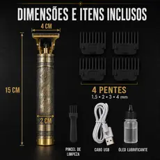 Máquina de cortar cabelo Dragão  compacta barbeador elétrico portátil compacto sem fio USB