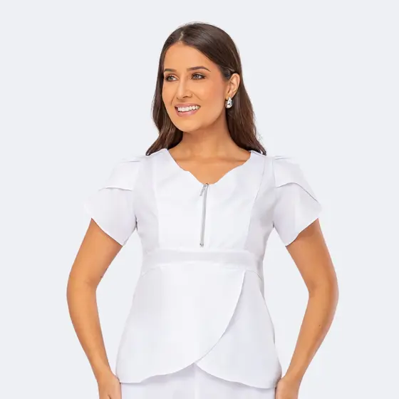 Scrub Blusa Feminina Oxford Modelo Luc
