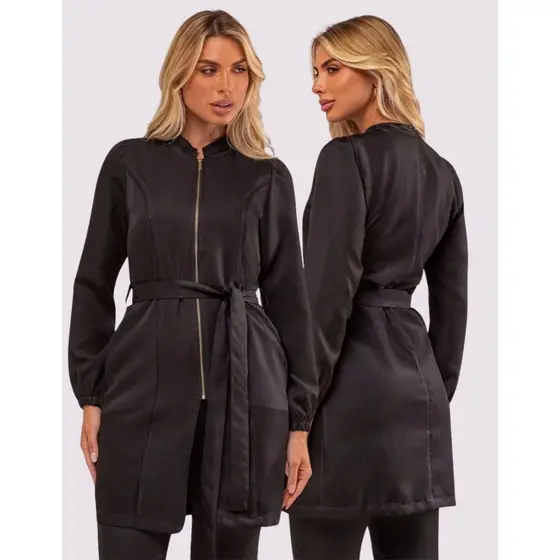 Jaleco Feminino Zíper Manga Longa Oxford Mel