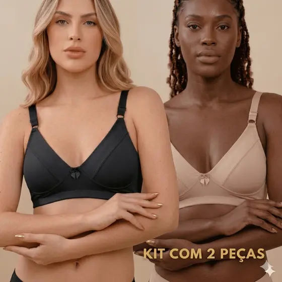 Kit Sutiã Sem Bojo Sem Aro Reforçado JOIA Básico Feminino Alta Sustentação Alta Dia a Dia Modelador