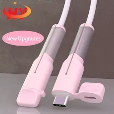 【 Ship Dentro De 24 Horas 】 Hy 2024 Novo Protetor De Cabo Carregador Rápido De Silicone Macio Compatível Com A Capa Do iPhone/Android
