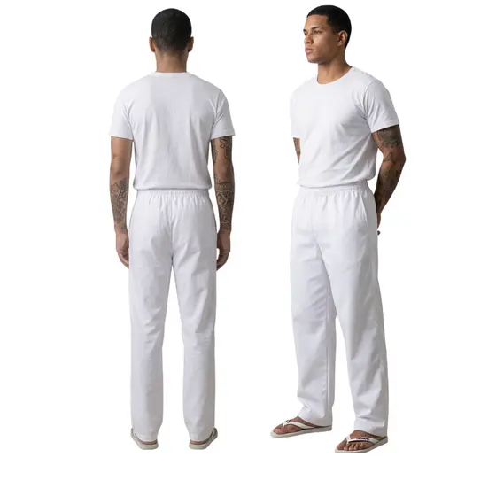 Calça Ração Fardamento Oxford Terreiro Branca Preta Umbanda Candomblé Para Trabalho Envio FULL