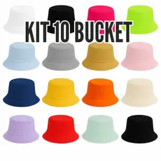 Kit 10 Chapéu Bucket Hat Original Liso Tradicional Colors