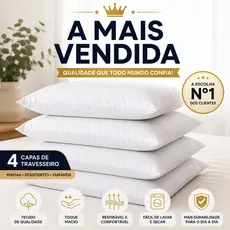 04 Capas Protetoras de Travesseiro Malha Gel (sem barulho) Fronha 45cm x 65cm com Zíper