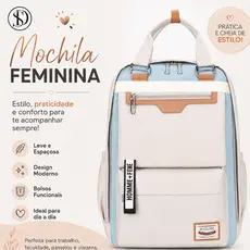 Mochila bolsa feminina 2 em 1 à prova d'água, Grande Capacidade, para Faculdade, Trabalho e Viagem