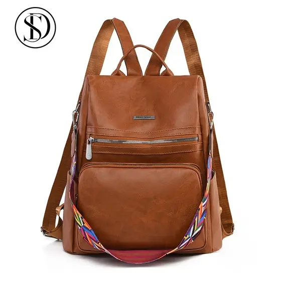 Mochila 2026 Bolsa Feminina GRANDE Escolar Trabalho Viagem Couro Sintéticos