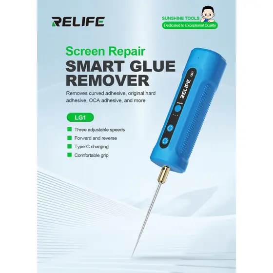 Removedor De Cola Inteligente RELIFE LG1 Bateria Poderosa Com Carregamento Tipo C Três Velocidades Ajustáveis Para Repar