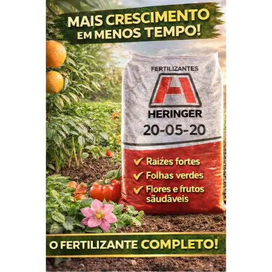 Adubo NPK 20-05-20 Heringer A Granel até 5kg - Fertilizante p/ Plantas, Gramado, Flores e Frutíferas
