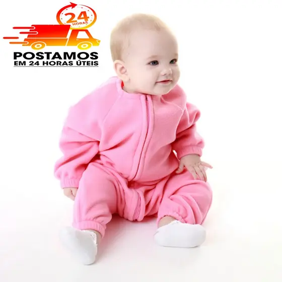 Saco De Dormir Bebê Com Manga 9 a 18 meses Cobertor Pijama Soft Infantil Rosa