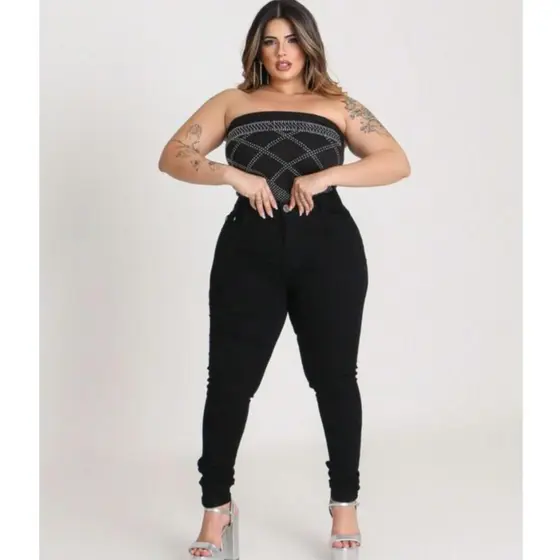 calças jeans femininas plus size cintura alta levanta bumbum