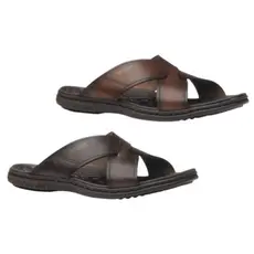 Chinelo Masculino Pegada Em Couro Cruzado Plus Size 45 ao 48