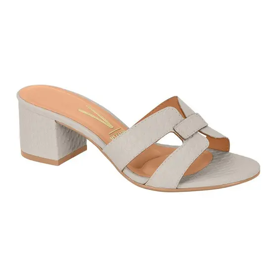 Tamanco Feminino Mule Vizzano Salto Baixo Bloco H Tiras