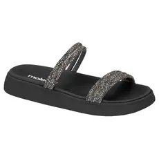Chinelo Papete Moleca Rasteira Slide Strass Brilhos Tiras 