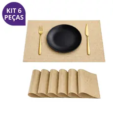 Jogo Americano LYOR Bege | Antiderrapante Emborrachado, Macio — Kit 2/4/6