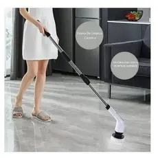 MOP Giratório Recarregável BIVOLT  Esfregão Escova De Limpeza 360° Vassoura Elétrica