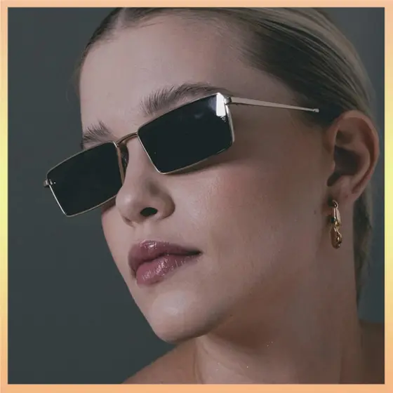 Óculos De Sol De Luxo Moda Pequena Armação Pequeno Quadro High-End Retro Para Uso Diário Guarda-Fotografia De Rua