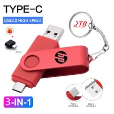 Unidade flash HP 2 Tb OTG 3 Em 1 USB Type C/Micro disk 1 512 Gb 256 128 Pendrive Para Telefone Android