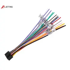 [Jetingbuy] Plugue De Fio De Buzina De Energia Universal , 16 Pinos , Adaptador De Chicote De Fiação De Áudio De Carro ,