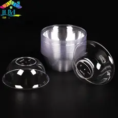 " H & L 25 Unidades 300ml Tigela Redonda De Plástico Descartável Para Salada De Cozinha Recipiente De Piquenique Leve Ac
