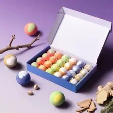 24 Pçs Bombas De Banho Orgânicas Naturais Mini Artesanal Pé Spa Bomba Óleos Essenciais Ricos Para Hidratar A Pele Seca R