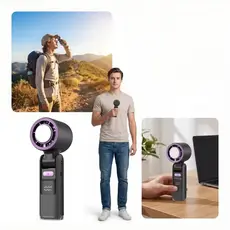 Novo Ventilador Turbo Portátil 3 Alta Velocidade Ajustável USB Recarregável Mini De Refrigeração Com Display Digital LED