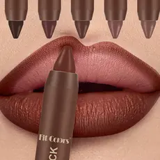Conjunto De Batom De Chocolate Com Cobertura Suave , Linhas Labiais , Tom De Cacau Quente , Universal Para Todos Os Tons