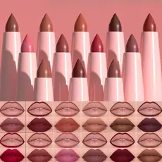 Batom Lip Liner Lápis Kit À Prova D'água Nu Marrom Não-Pegajoso Maquiagem Natural Perfeito Suave Rosa Vermelho