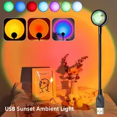 LED Arco-Íris Pôr Do Sol Lâmpada De Projeção Atmosfera Luz Da Noite Fotografia Preenchimento Artefato Criativo Decoração