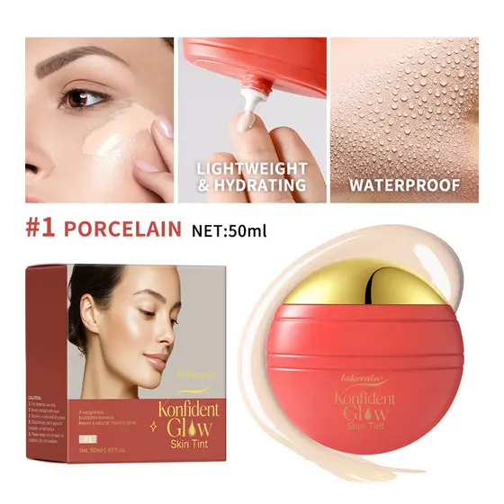 Konfident Glow Skin Tint Cobertura De Base Hidratante À Prova D'água 30 ml De Pele De Vidro De Longa Duração Sem Óleo Li
