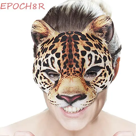 Máscara De Decoração De Halloween EPOCH8R | Padrão Animal Trajes De Festa Criativos Leopardo