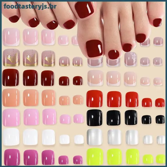 FTTJ 96 Pcs 4 Grade Curto Quadrado Cobertura Completa Pontas De Unha Acrílica Falsa Para Nail Art BR
