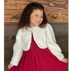 BOLERO INFANTIL  CASAQUIMHO INVERNO  BRANCO FESTA LUXO BATIZADO CAASAMENTO
