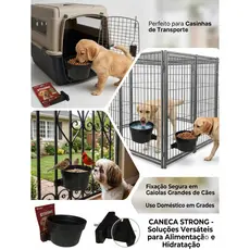 Comedouro e Bebedouro Acoplavel  Cão Gato Pets Aves Caixa de Transporte