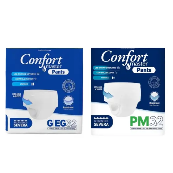 Fralda Confort Master Pants tipo calcinha cueca pacotão econômico com 32 unidades