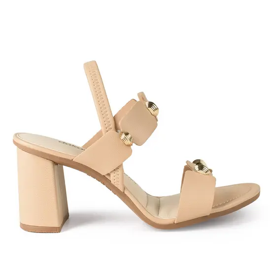 Sandália Feminina Dakota Salto Bloco Detalhe Metal Conforto Y8762