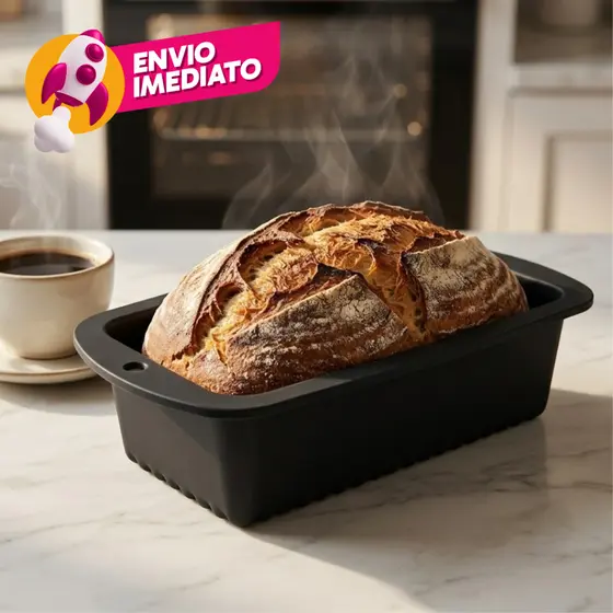 Kit Forma Pão E Bolo Inglês Em Silicone Assadeira Retangular Antiaderente Cozinha Confeitaria